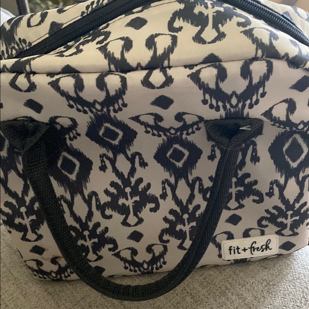 Elegant Black and Cream Damask Tote Bag